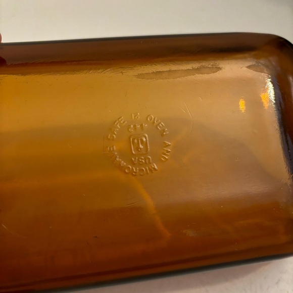 Vintage anchor hocking amber glass 9x5  casserole‎ dish 442 - Picture 8 of 12
